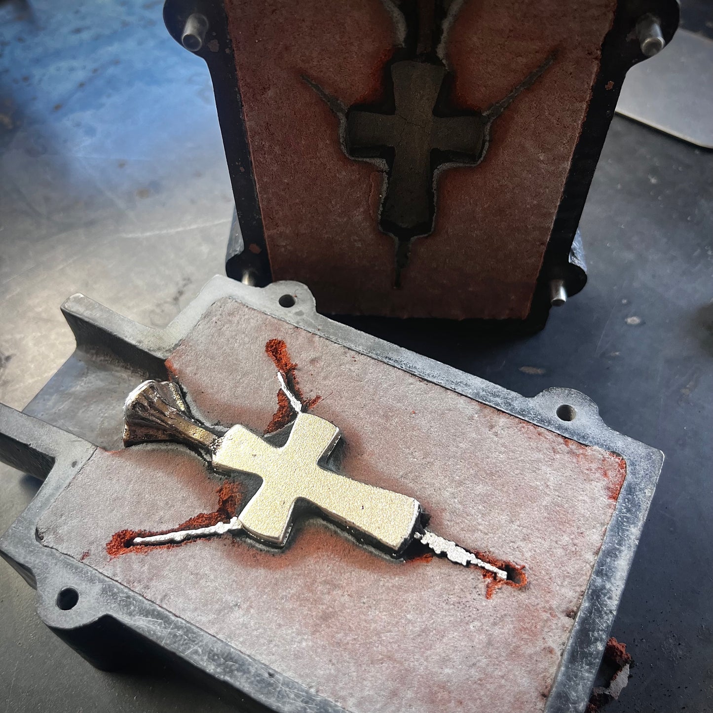 100% Pure Silver Crusader CROSS PENDANT New Design! Hand forged in Montana, USA. .999 Fine Silver.