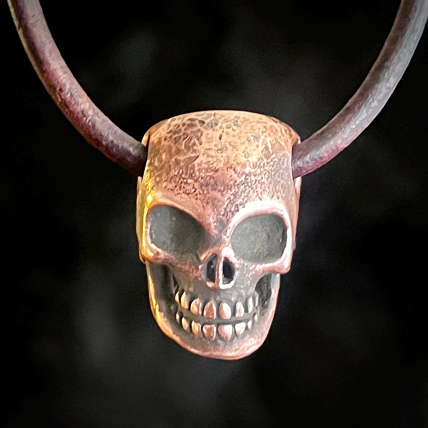 Copper Skull Pendant. Made in America. Hand forged in Montana