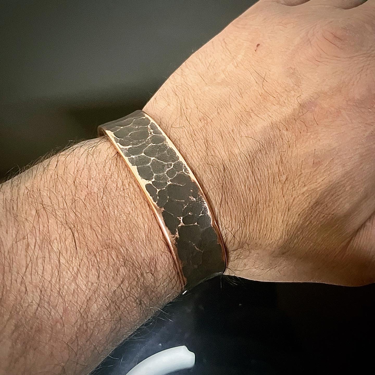 Hammered Copper Cuff. 3/4 inch wide. Made in Montana. Anti inflammatory