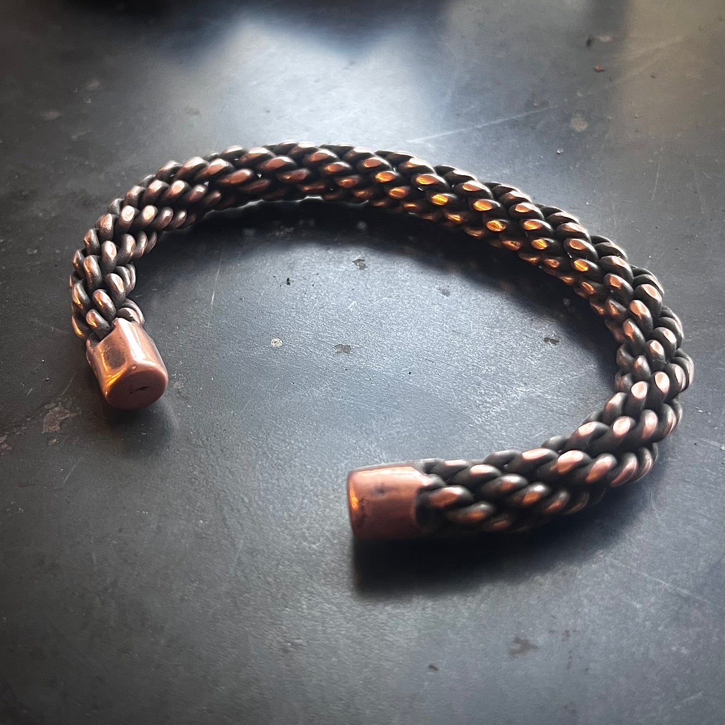Braided Copper “Oath Ring”. Made in Montana. Anti inflammatory. Bracelet. Biker. Jewelry.