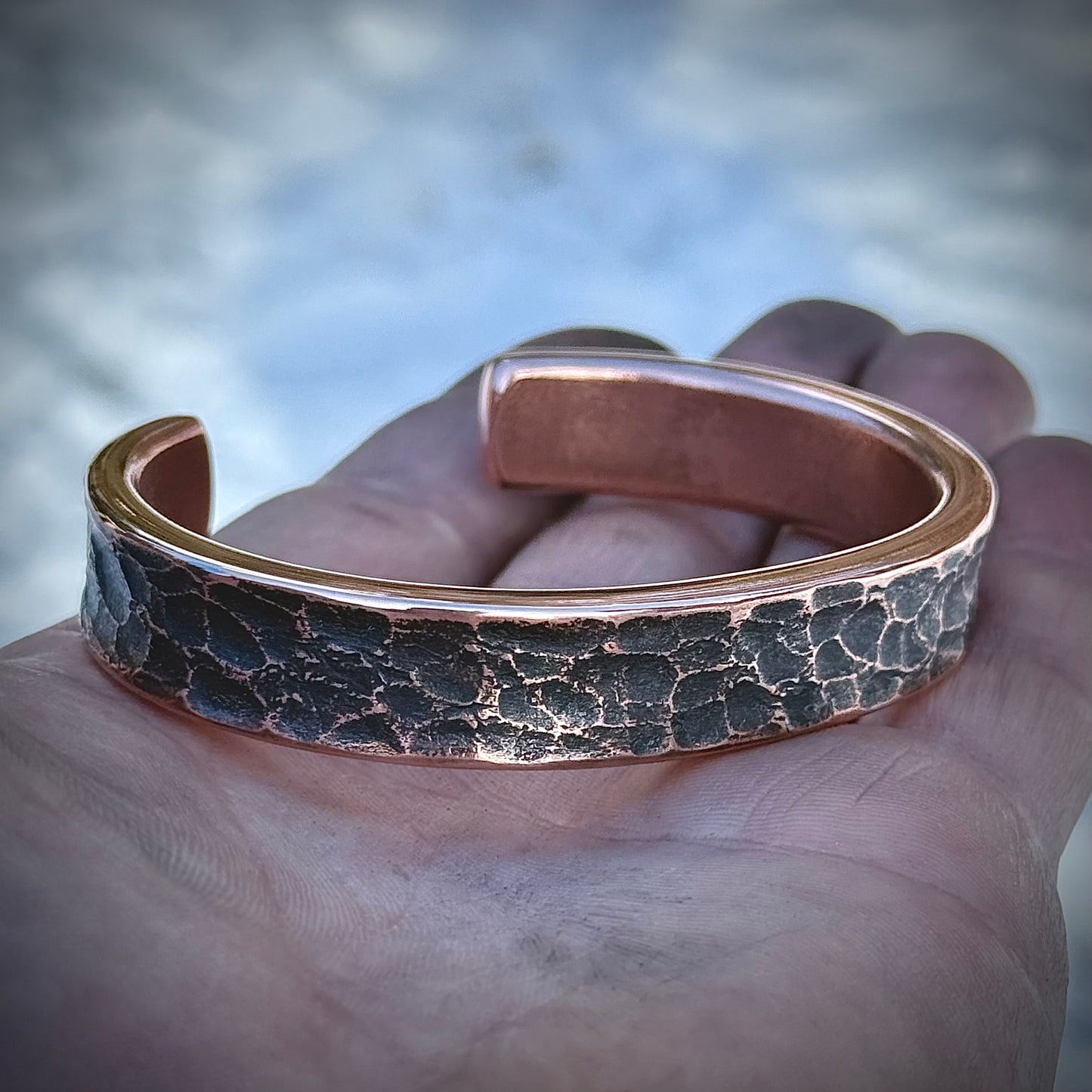 100% Pure Copper Hammered Bracelet. Heavy Gauge. Made in Montana. Anti inflammatory