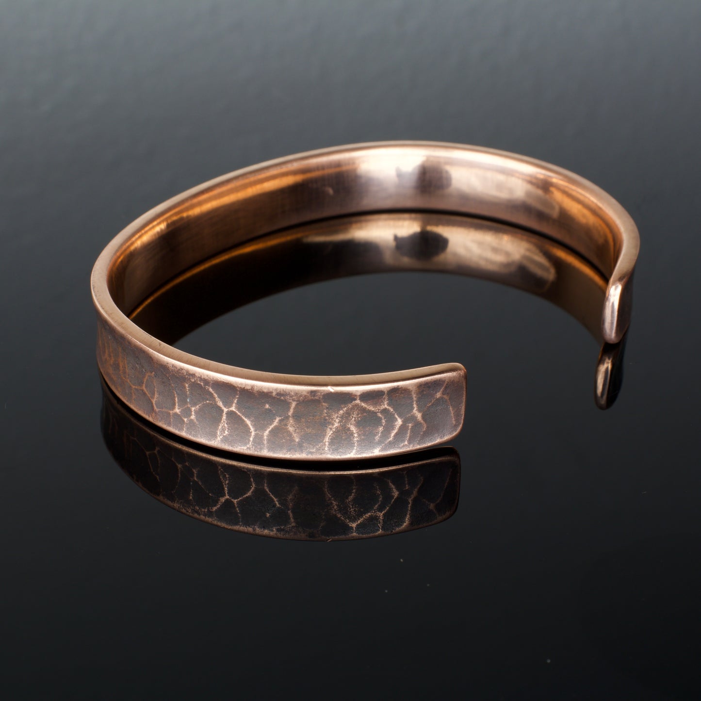 Hammered Copper Bracelet, 1/4 inch wide. Hand Forged in Montana. Anti inflammatory , rugged, Made in the USA.