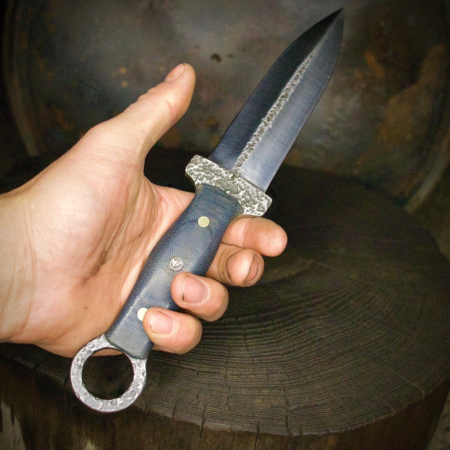 Fixed Blade Dagger with Kydex Sheath. Hand Forged in Montana.