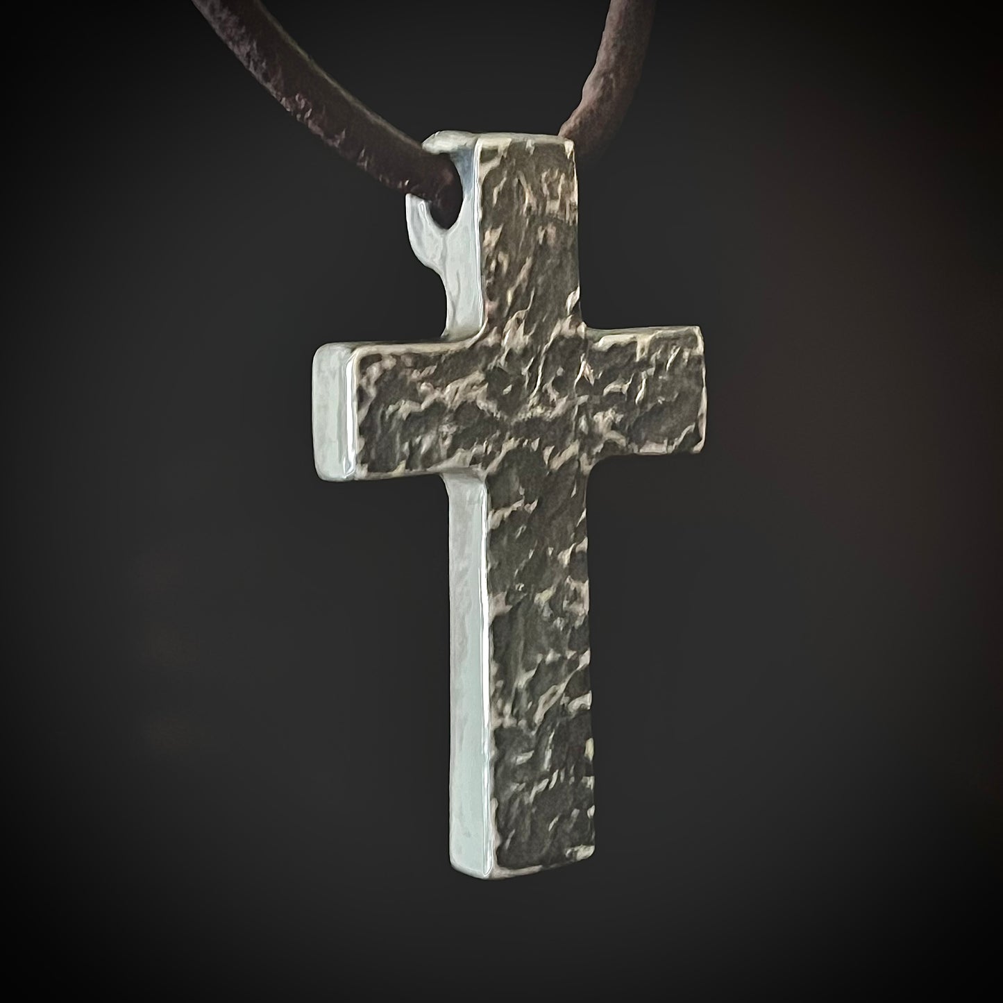 999+ Pure Silver CROSS PENDANT Hammered Finish. Made in America. hand forged in Montana.
