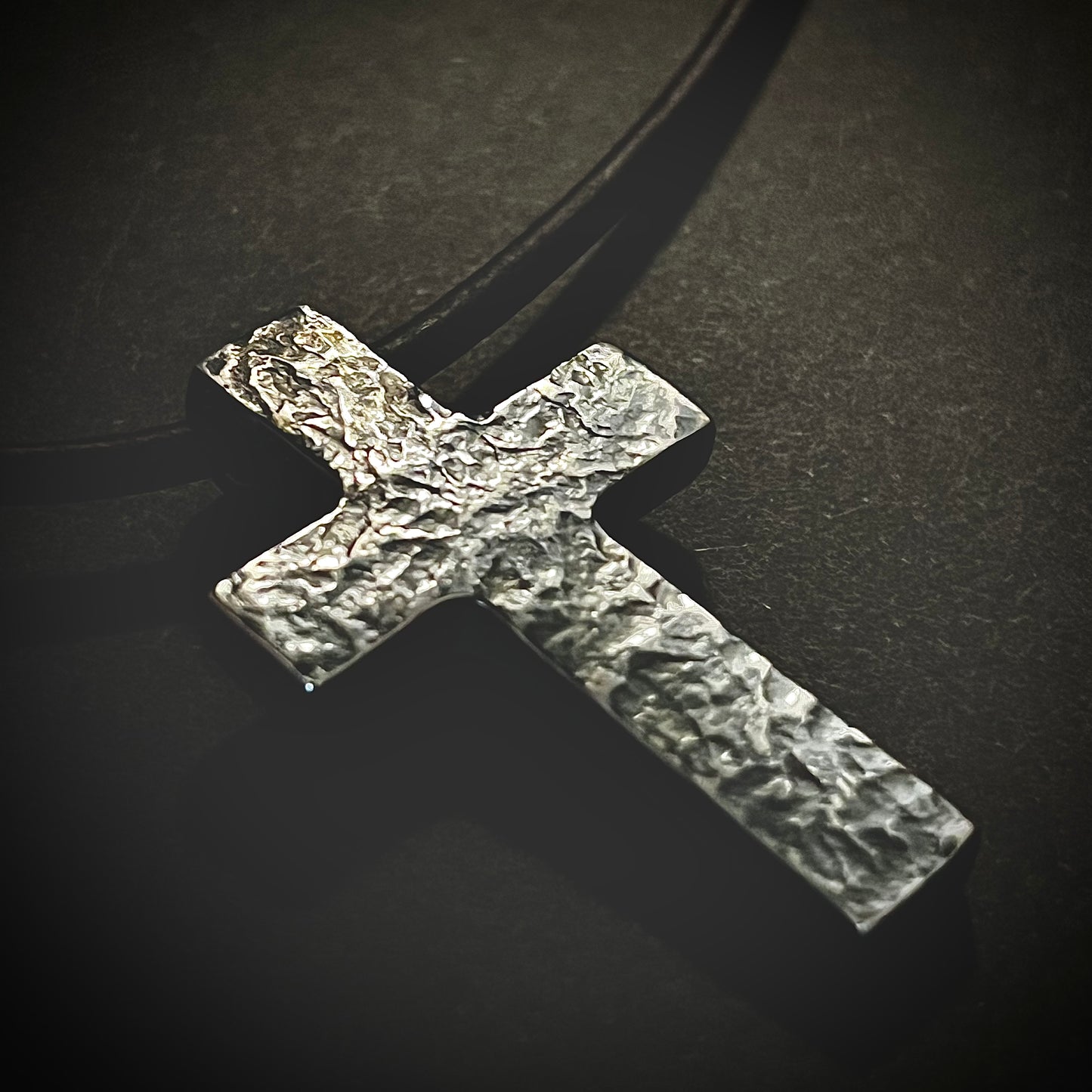 999+ Pure Silver CROSS PENDANT Hammered Finish. Made in America. hand forged in Montana.