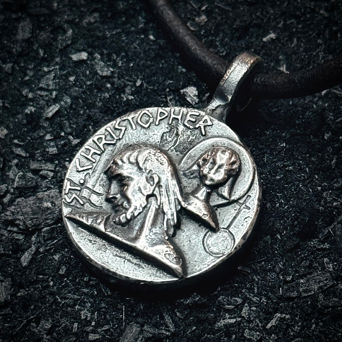 100% Pure Silver Saint Christopher Pendant. My Own Reproduction of a Rare Historical Antique. Hand Forged in Montana, USA .999 Fine Silver