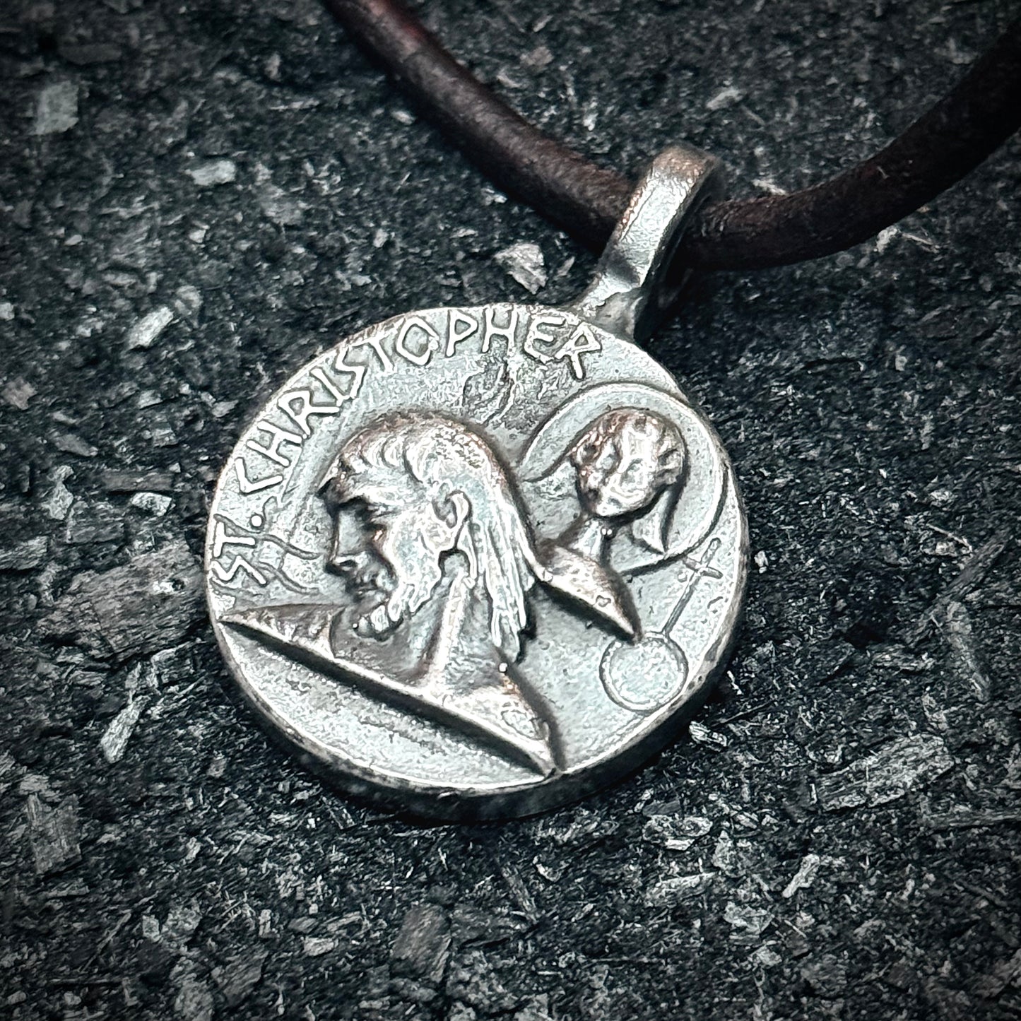 100% Pure Silver Saint Christopher Pendant. My Own Reproduction of a Rare Historical Antique. Hand Forged in Montana, USA .999 Fine Silver