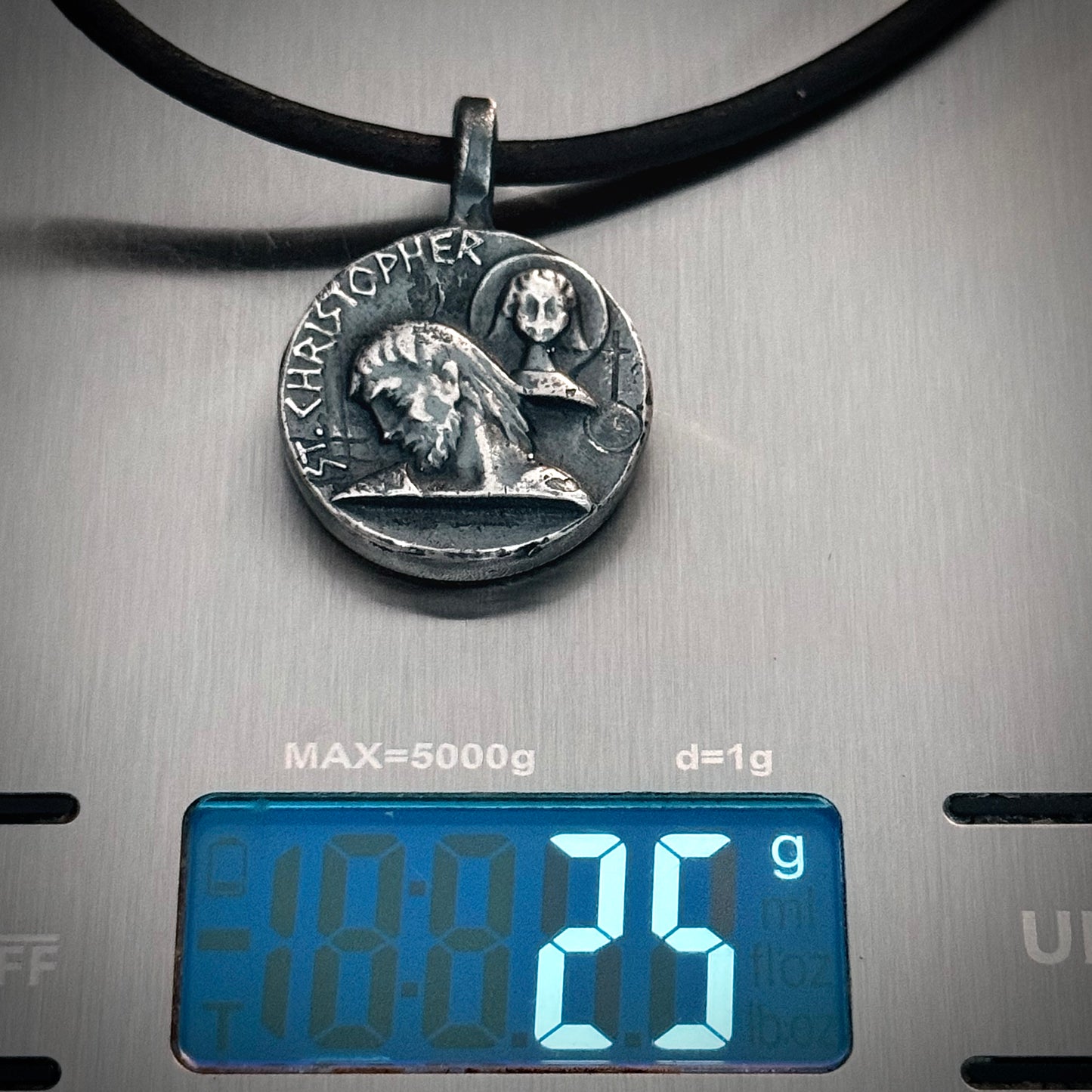 100% Pure Silver Saint Christopher Pendant. My Own Reproduction of a Rare Historical Antique. Hand Forged in Montana, USA .999 Fine Silver