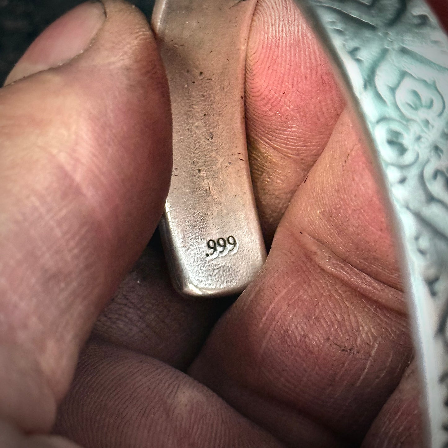 100% Pure Silver Cuff Bracelet. Floral Filigree Pattern 3/8" wide. Handmade in Montana, USA. .999 Fine silver. New Design!
