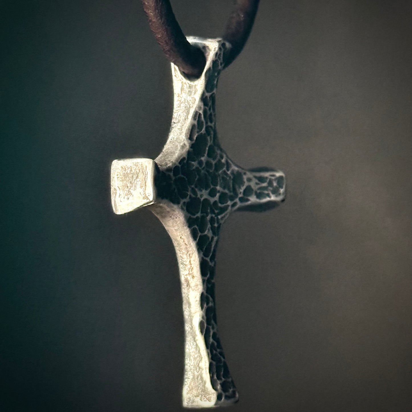 100% Pure Silver CROSS PENDANT Hammered Finish, New Design! Made in America. hand forged in Montana. .999 Fine Silver. Best Seller.