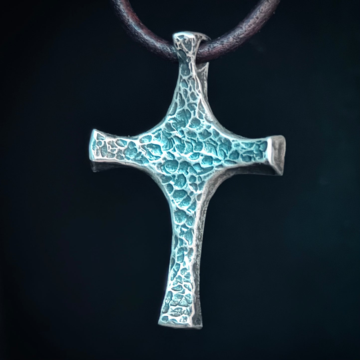 100% Pure Silver CROSS PENDANT Hammered Finish, New Design! Made in America. hand forged in Montana. .999 Fine Silver. Best Seller.