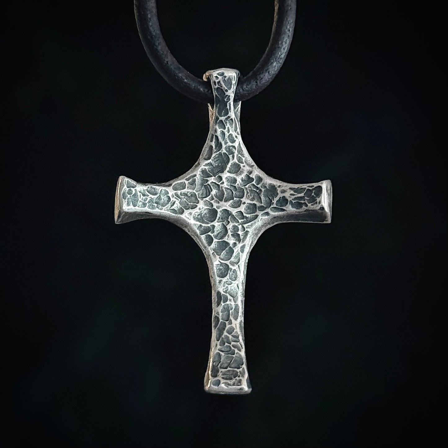 100% Pure Silver CROSS PENDANT Hammered Finish, New Design! Made in America. hand forged in Montana. .999 Fine Silver. Best Seller.