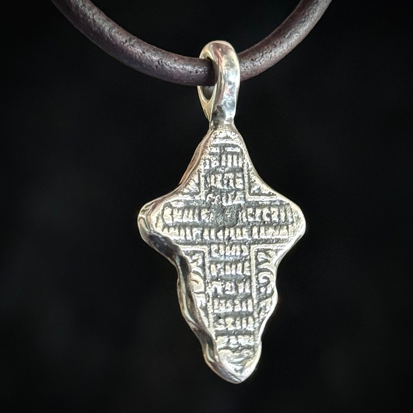 100% Pure Silver Orthodox Cross Pendant. My own reproduction of a rare historical antique. Hand forged in Montana, USA. .999 Fine Silve