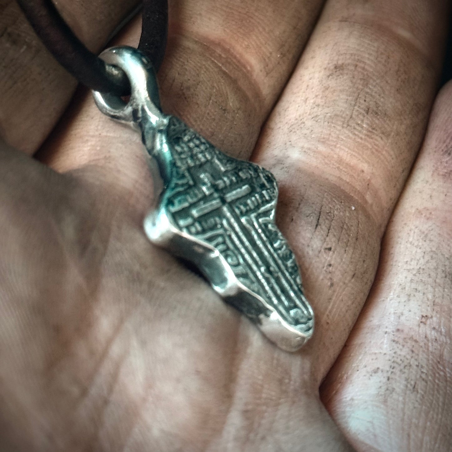 100% Pure Silver Orthodox Cross Pendant. My own reproduction of a rare historical antique. Hand forged in Montana, USA. .999 Fine Silve