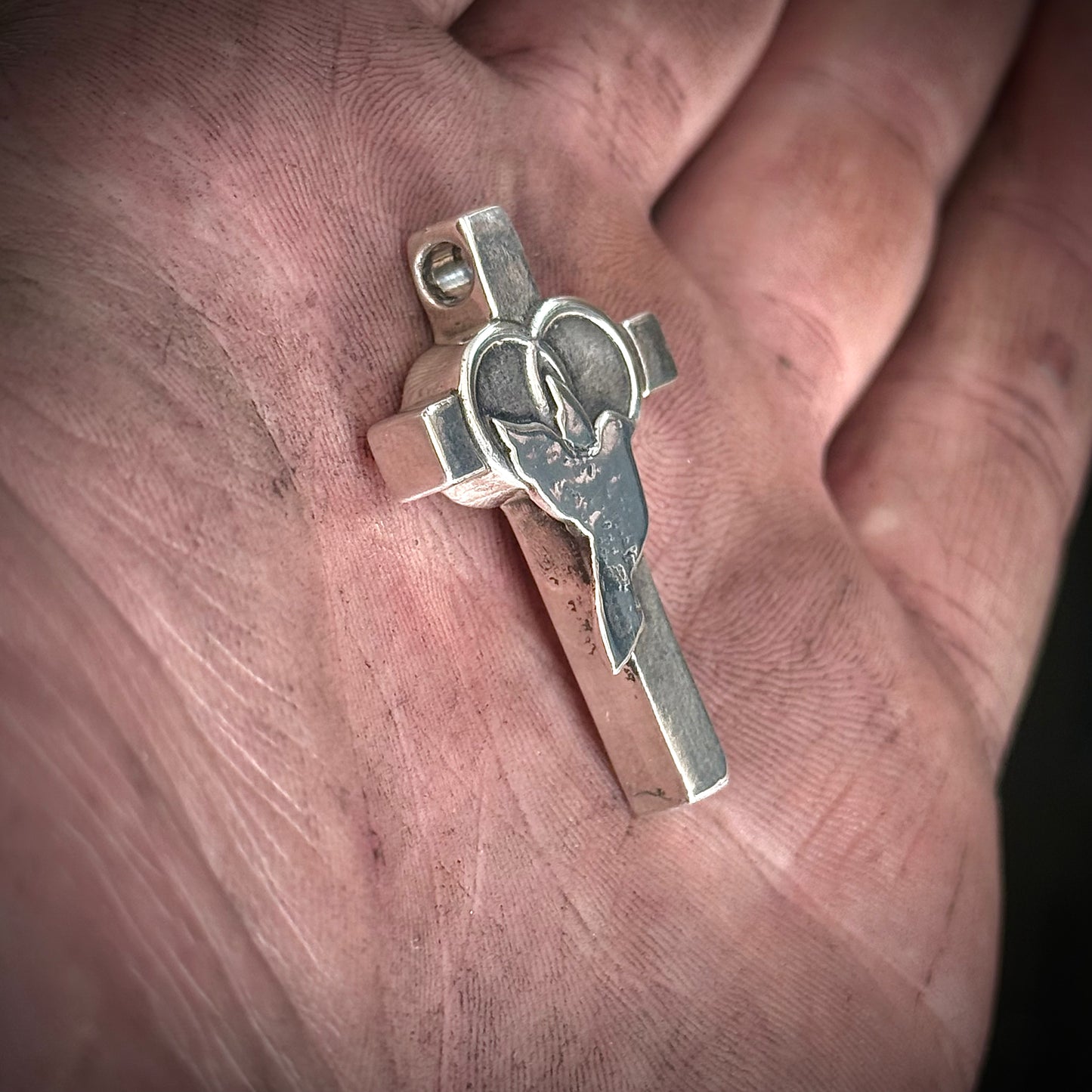 .999 Fine Silver Dove Cross
