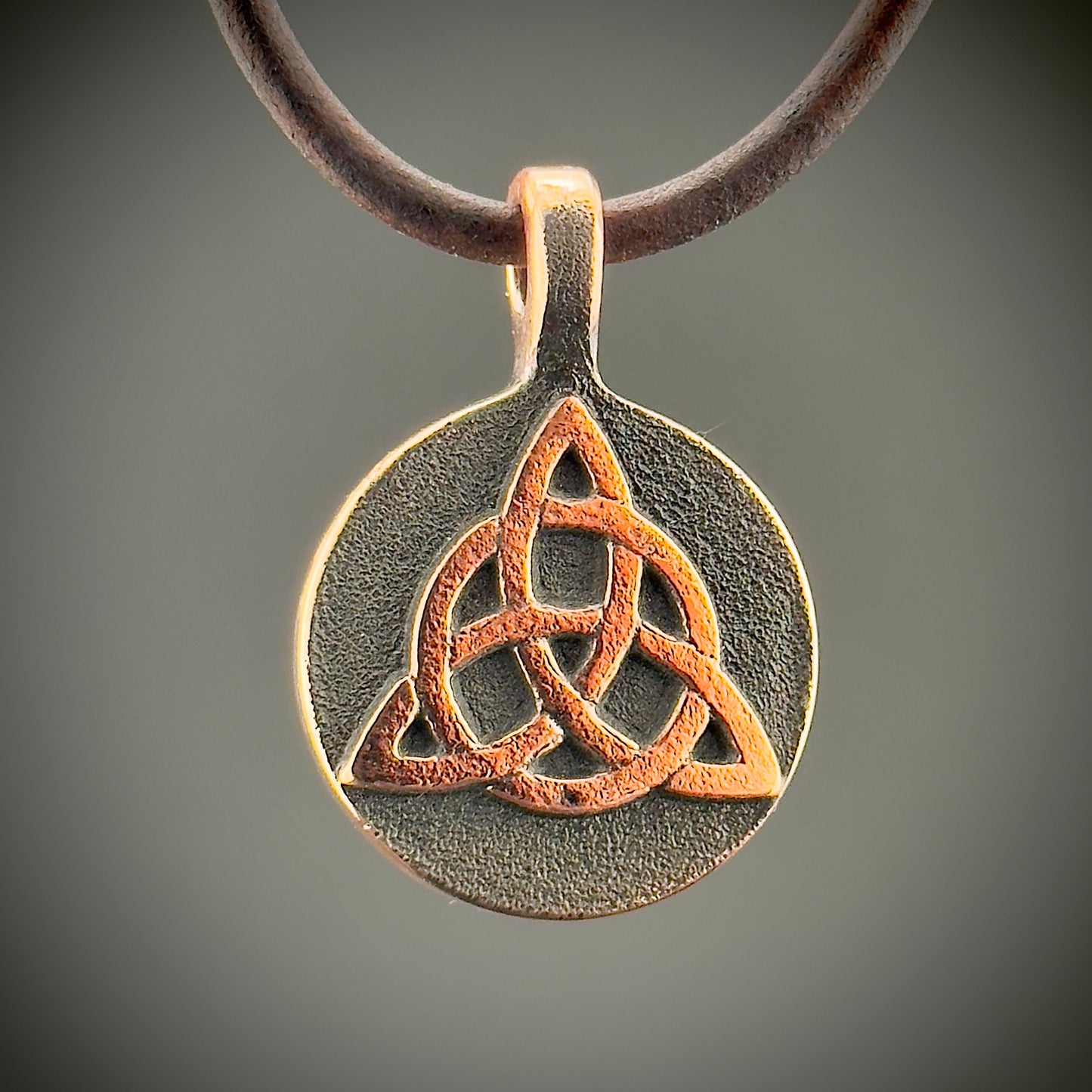 100% Pure Copper Trinity Knot Pendant. Made in America. Handmade in Montana
