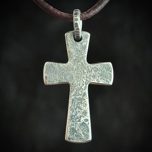 100% Pure Silver Crusader  CROSS PENDANT New Design! Hand forged in Montana, USA. .999 Fine Silver.