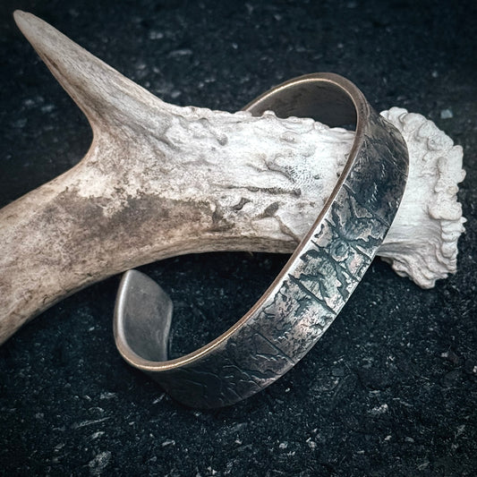 100% Pure Silver Cuff Bracelet. southwest pattern. 5/8 wide. Handmade in Montana.  Rugged Western bracelet. .999 Fine silver. New Design!