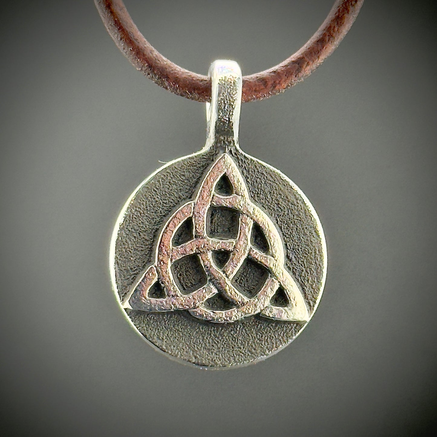 .999 Fine Silver Trinity Knot Pendant. Made in America. Handmade in Montana
