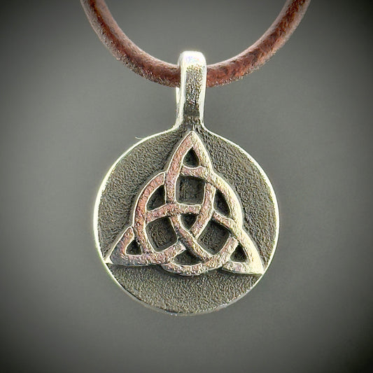 .999 Fine Silver Trinity Knot Pendant. Made in America. Handmade in Montana