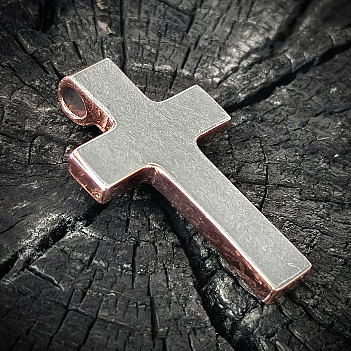 100% Pure Copper Flat Finish CROSS PENDANT. Made in America. Hand forged in Montana. Pure Copper