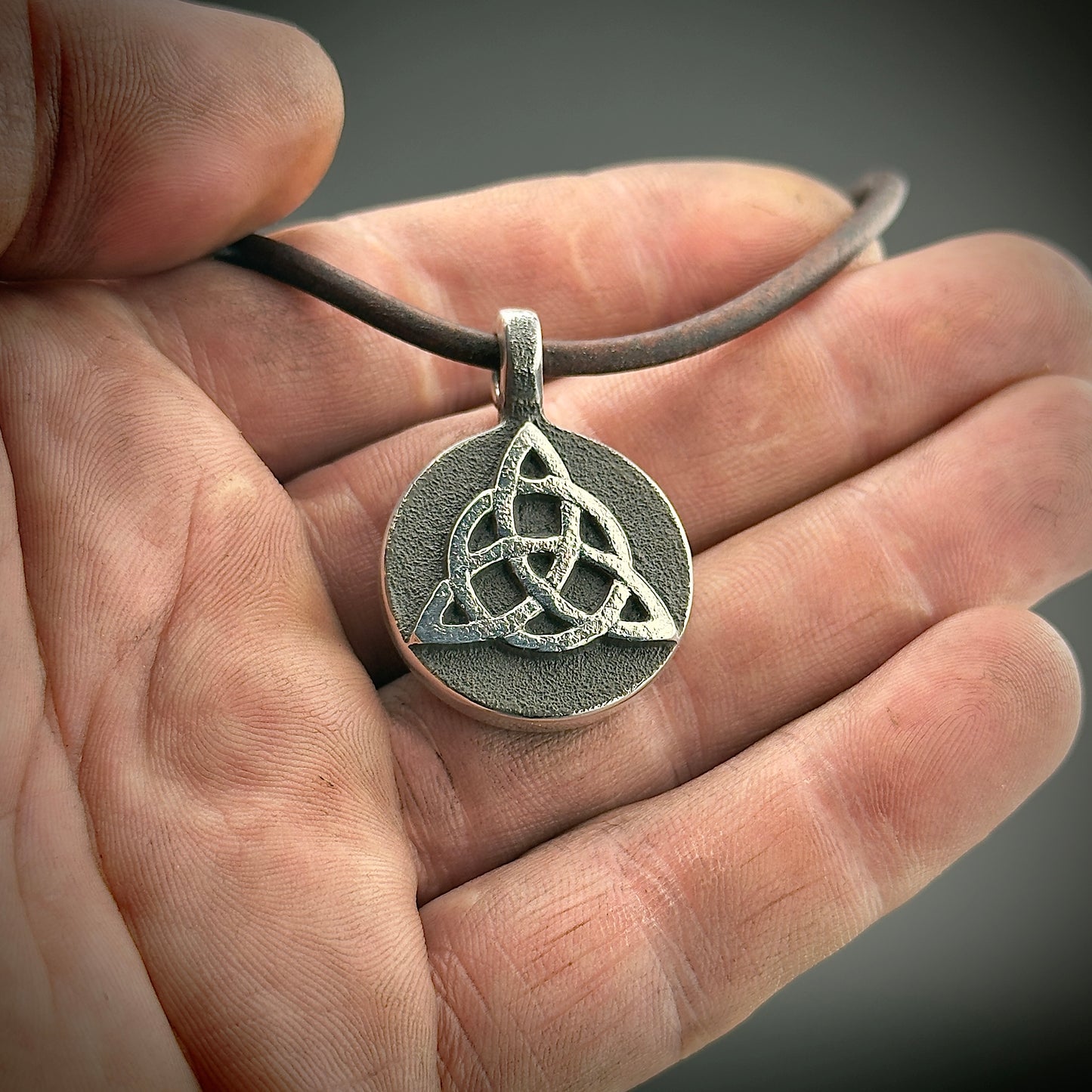 .999 Fine Silver Trinity Knot Pendant. Made in America. Handmade in Montana