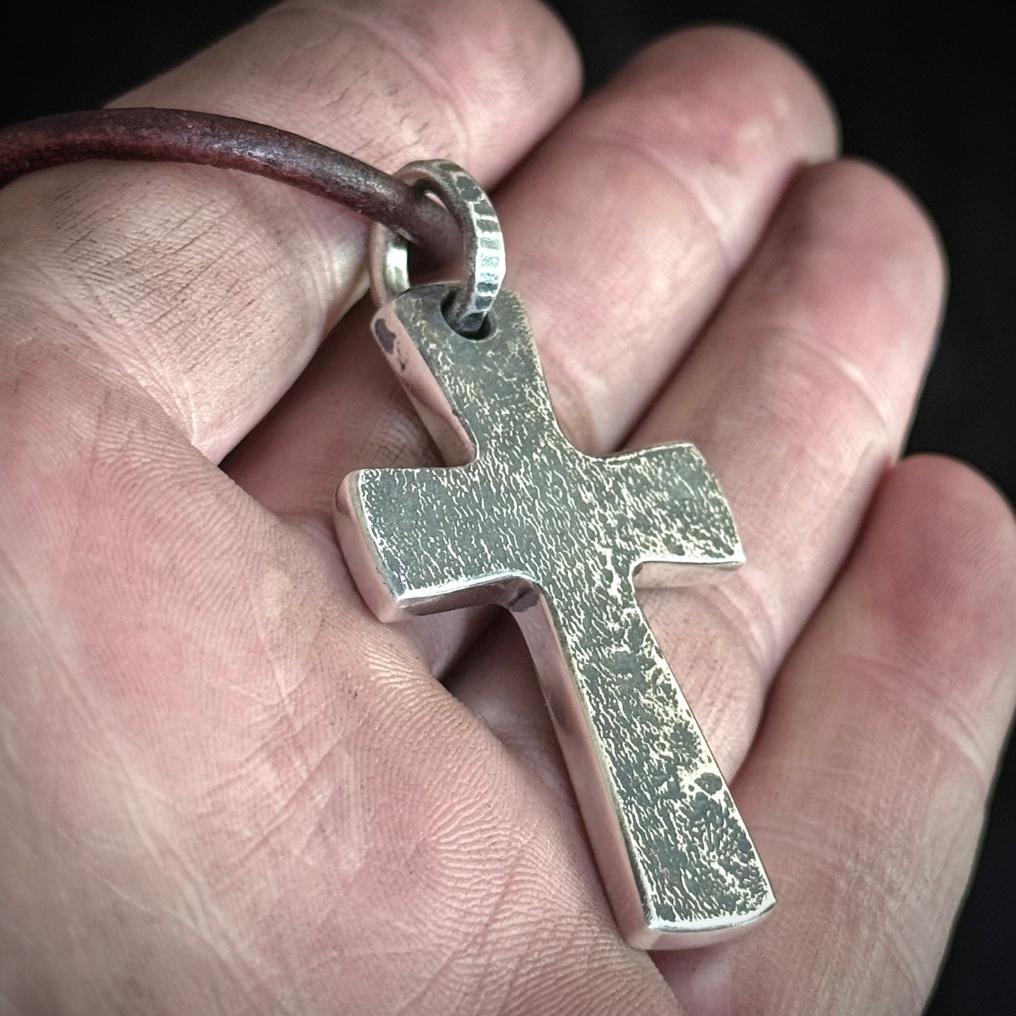 100% Pure Silver Crusader  CROSS PENDANT New Design! Hand forged in Montana, USA. .999 Fine Silver.