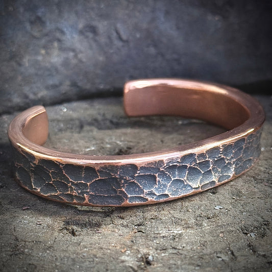 100% Pure Copper Hammered Bracelet. 1/2” Heavy Gauge. Made in Montana. Anti inflammatory