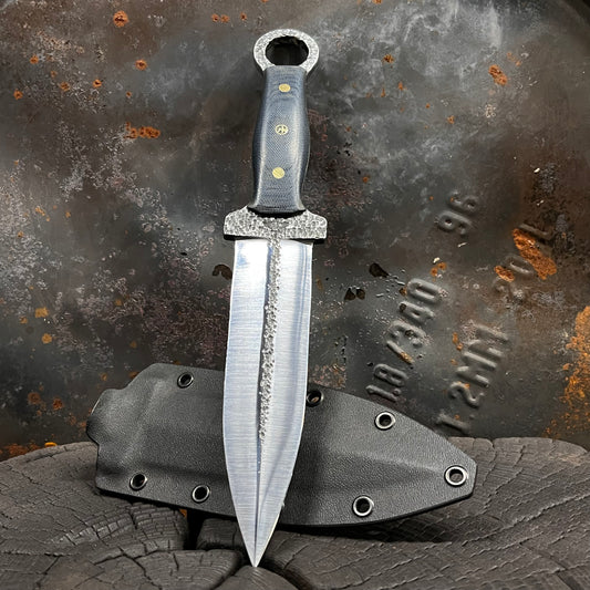 Fixed Blade Dagger with Kydex Sheath. Hand Forged in Montana.