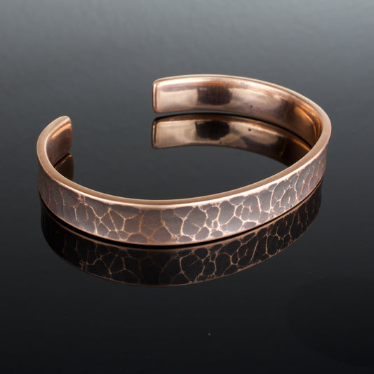 Hammered Copper Bracelet, 1/4 inch wide. Hand Forged in Montana. Anti inflammatory , rugged, Made in the USA.