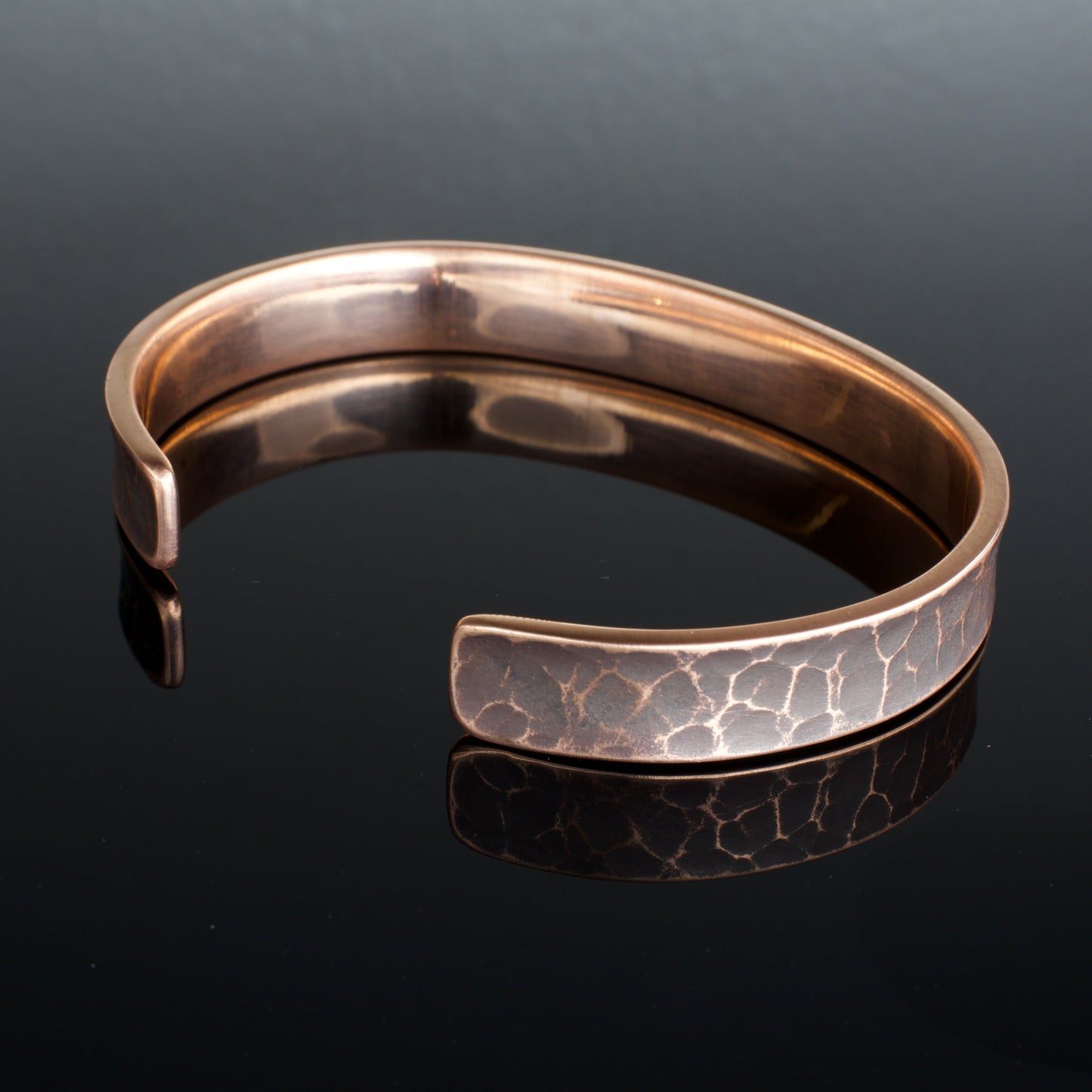 Hammered Copper Bracelet, 1/4 inch wide. Hand Forged in Montana. Anti inflammatory , rugged, Made in the USA.