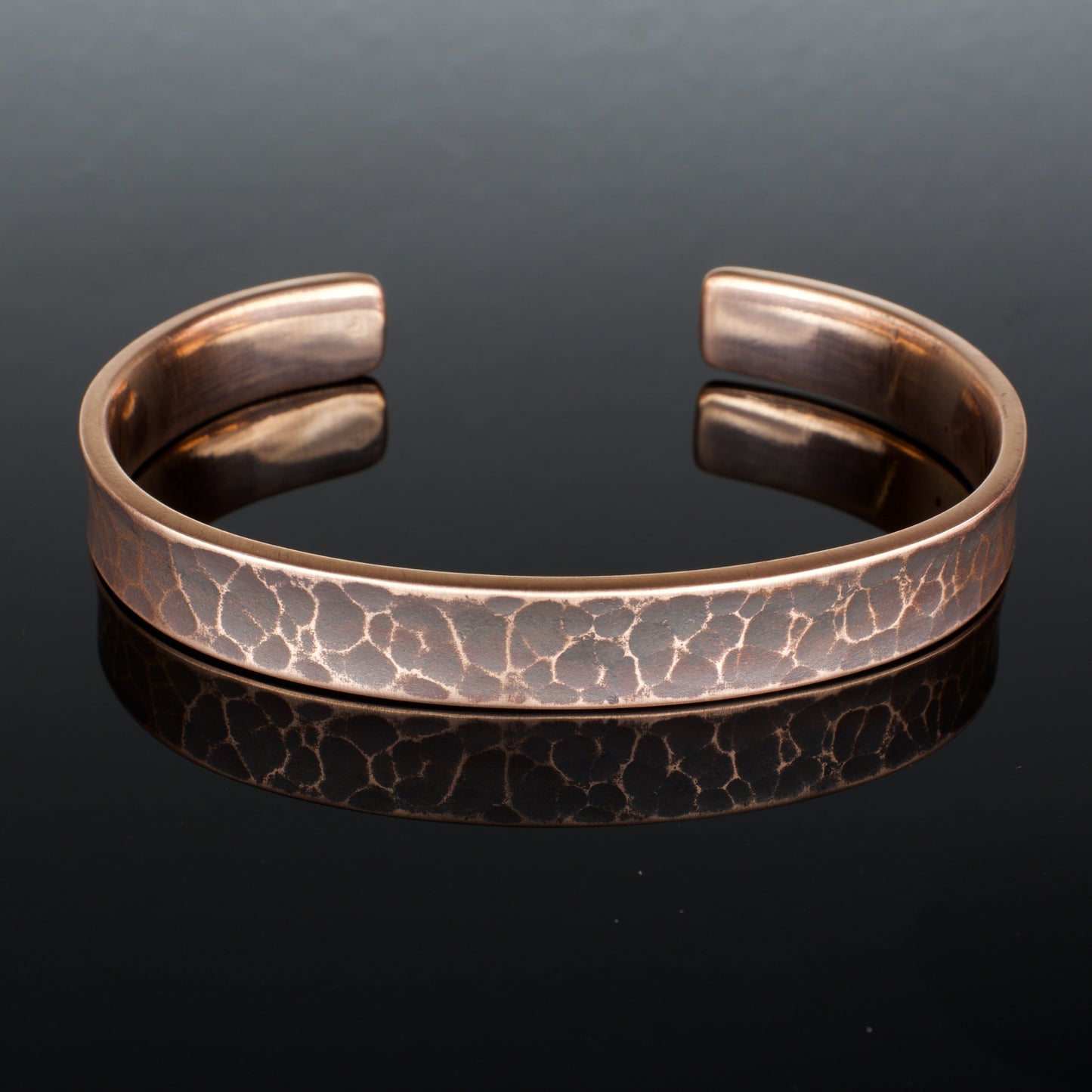 Hammered Copper Bracelet, 1/4 inch wide. Hand Forged in Montana. Anti inflammatory , rugged, Made in the USA.