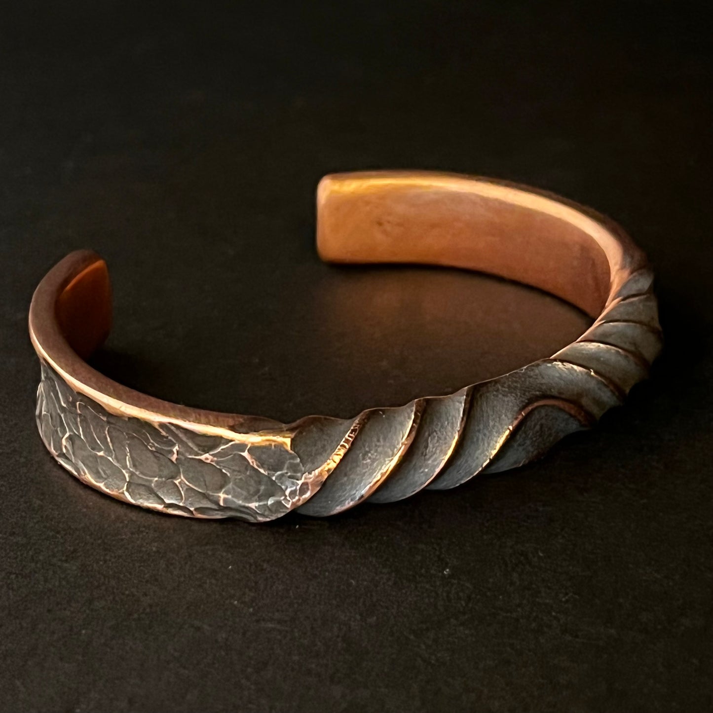 100% Pure Copper. Heavy gauge. Twisted Copper Bracelet. Forged in Montana. Made in America.