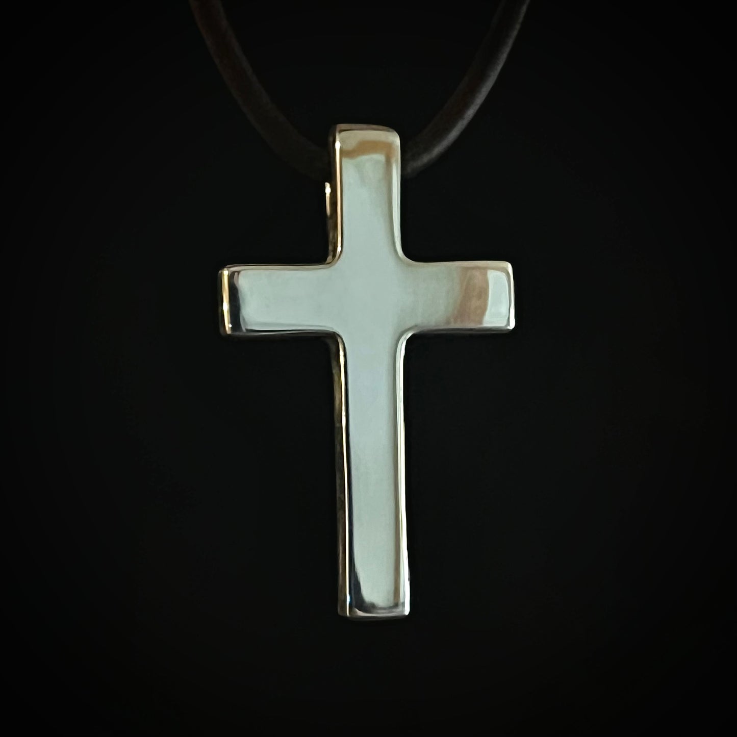 100% Pure Silver. Petite, Polished Cross Pendant. Made in America. Hand forged in Montana. .999 Fine Silver