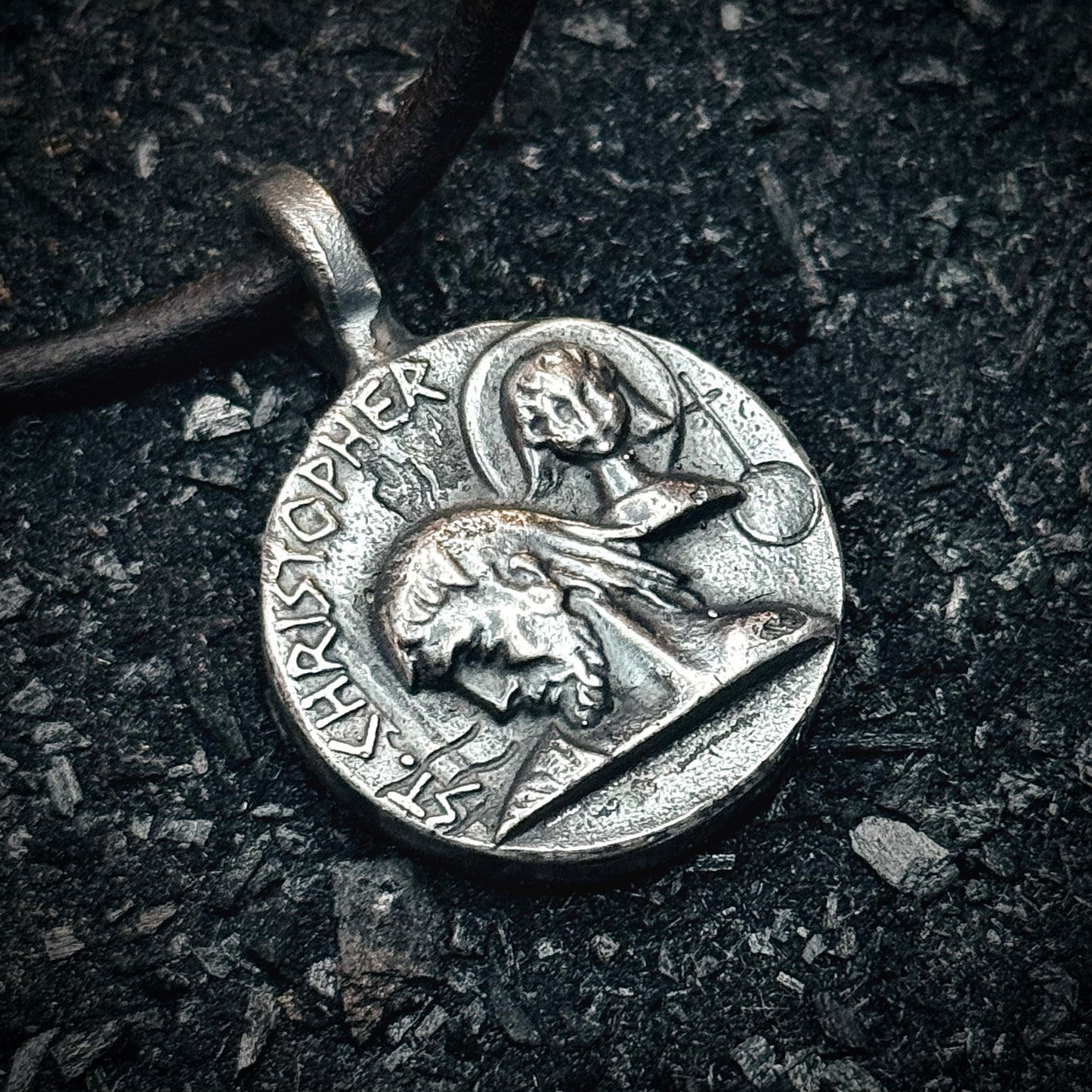 100% Pure Silver Saint Christopher Pendant. My Own Reproduction of a Rare Historical Antique. Hand Forged in Montana, USA .999 Fine Silver