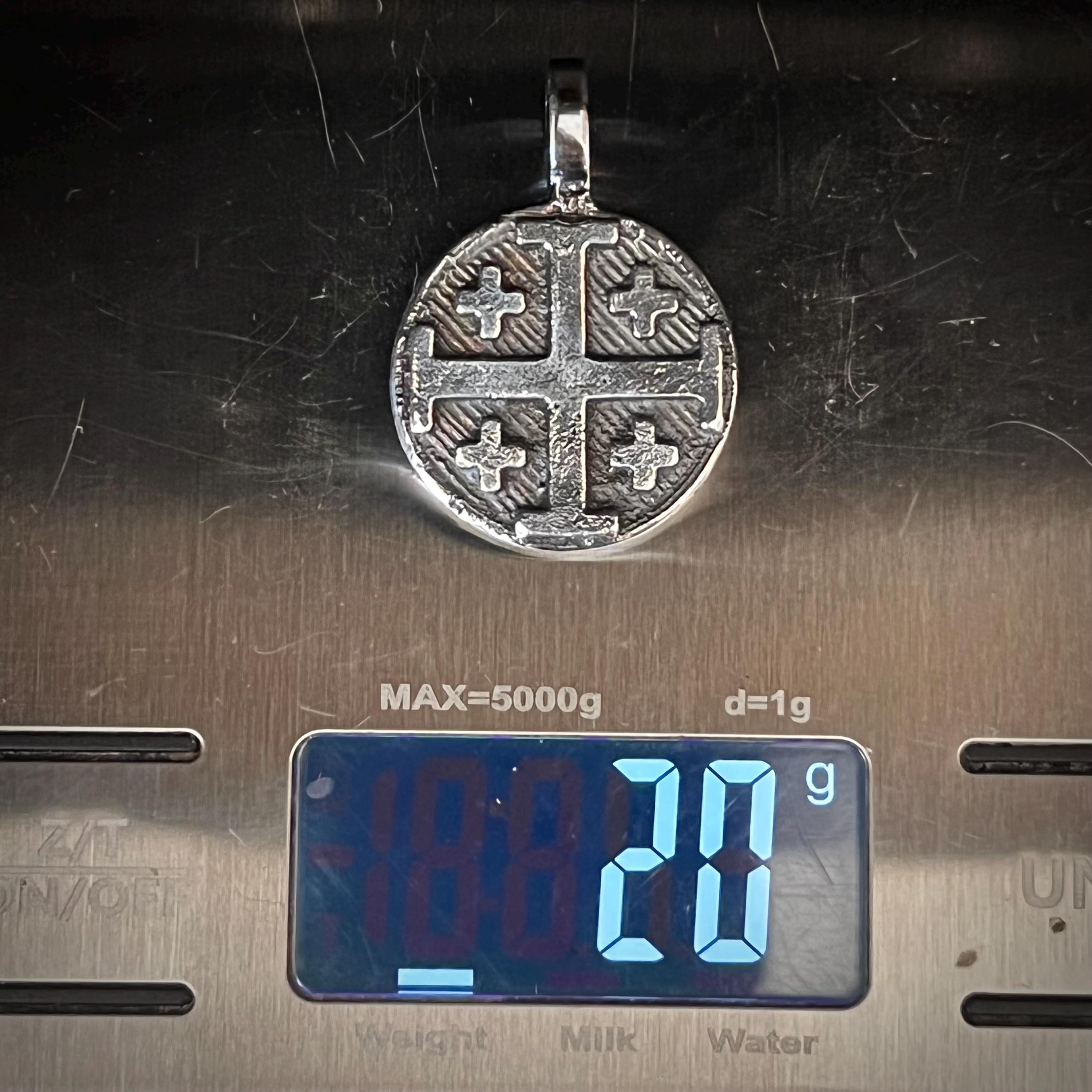 999+ Pure Silver Jerusalem Cross / Crusader Cross Pendant. Made in