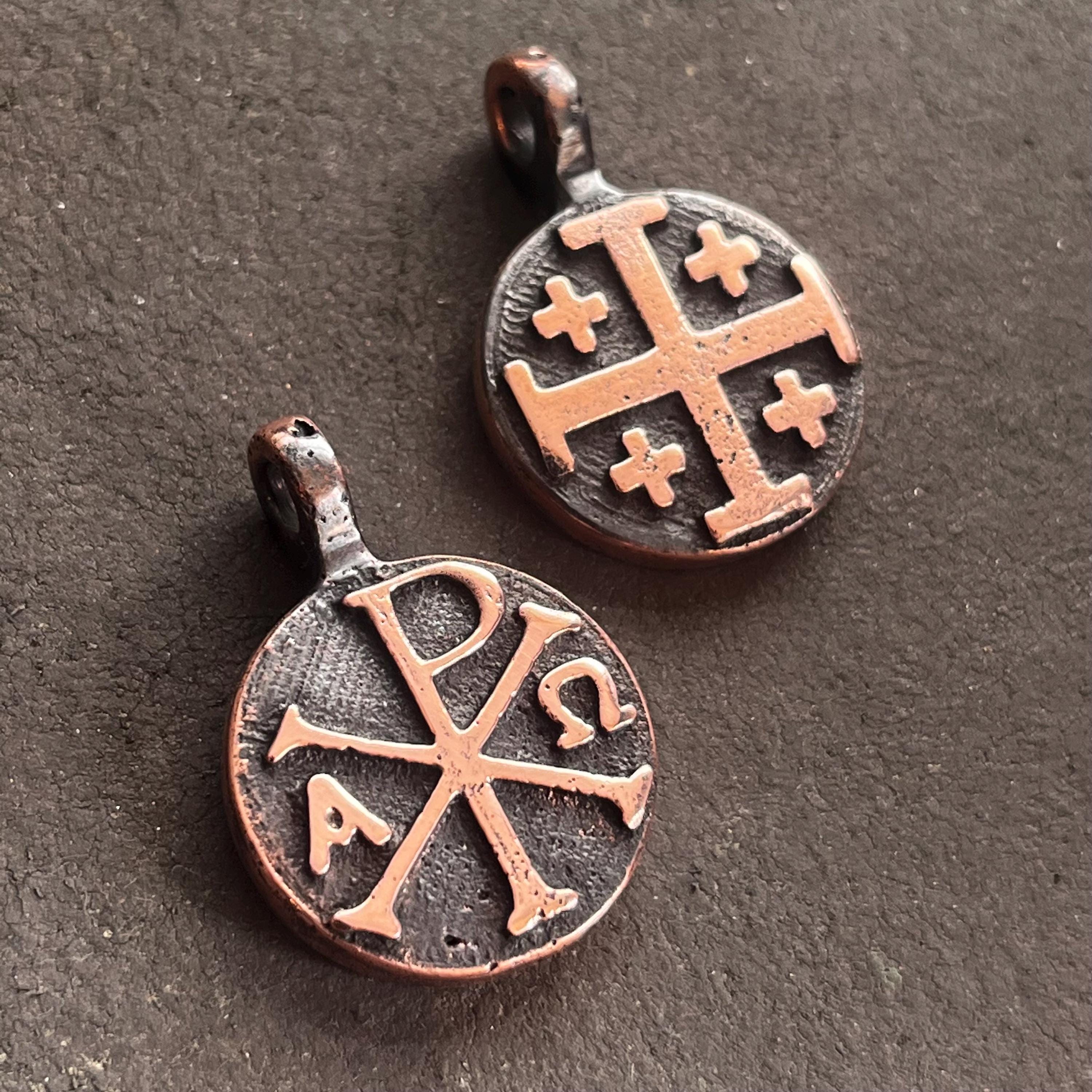 アクセサリー chiro Copper Chi Rho Pendant. Made in America. Hand forged in Montana